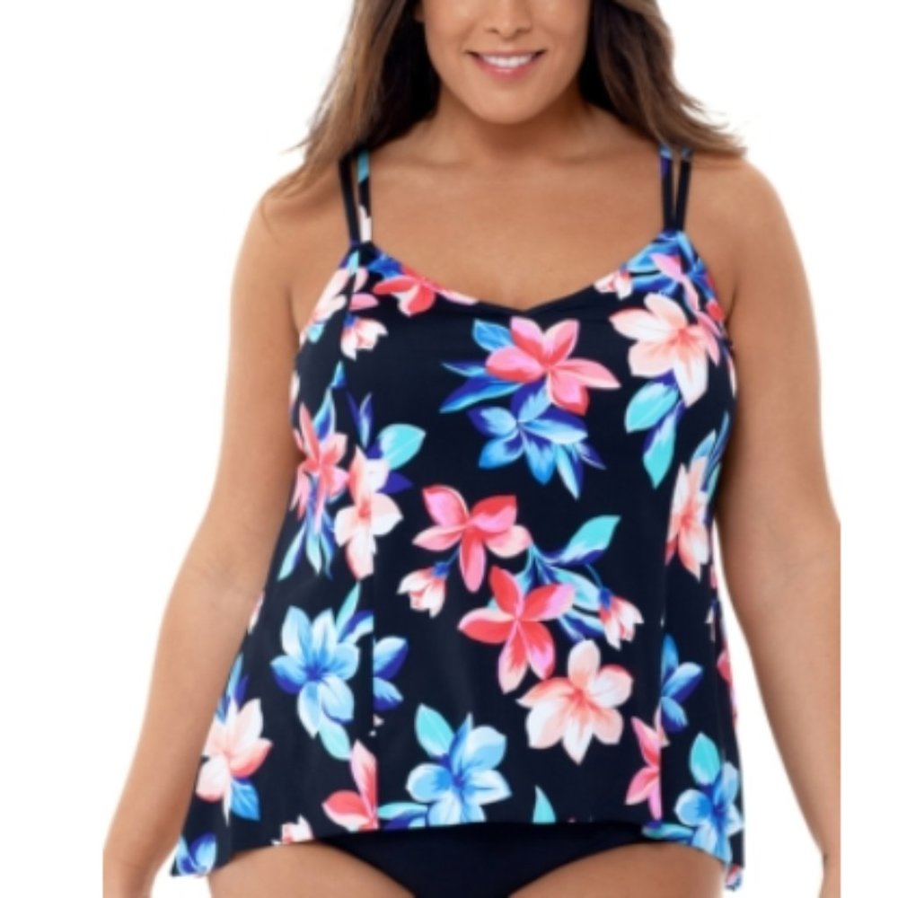 Swim Solutions Plus Size Lanai Printed Princess-Se